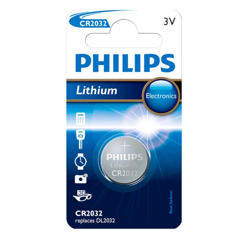 Pila de Botón de Litio Philips CR2032
