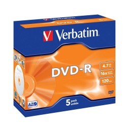 Verbatim DVD-R 16x 4.7GB Caja 5 Unds